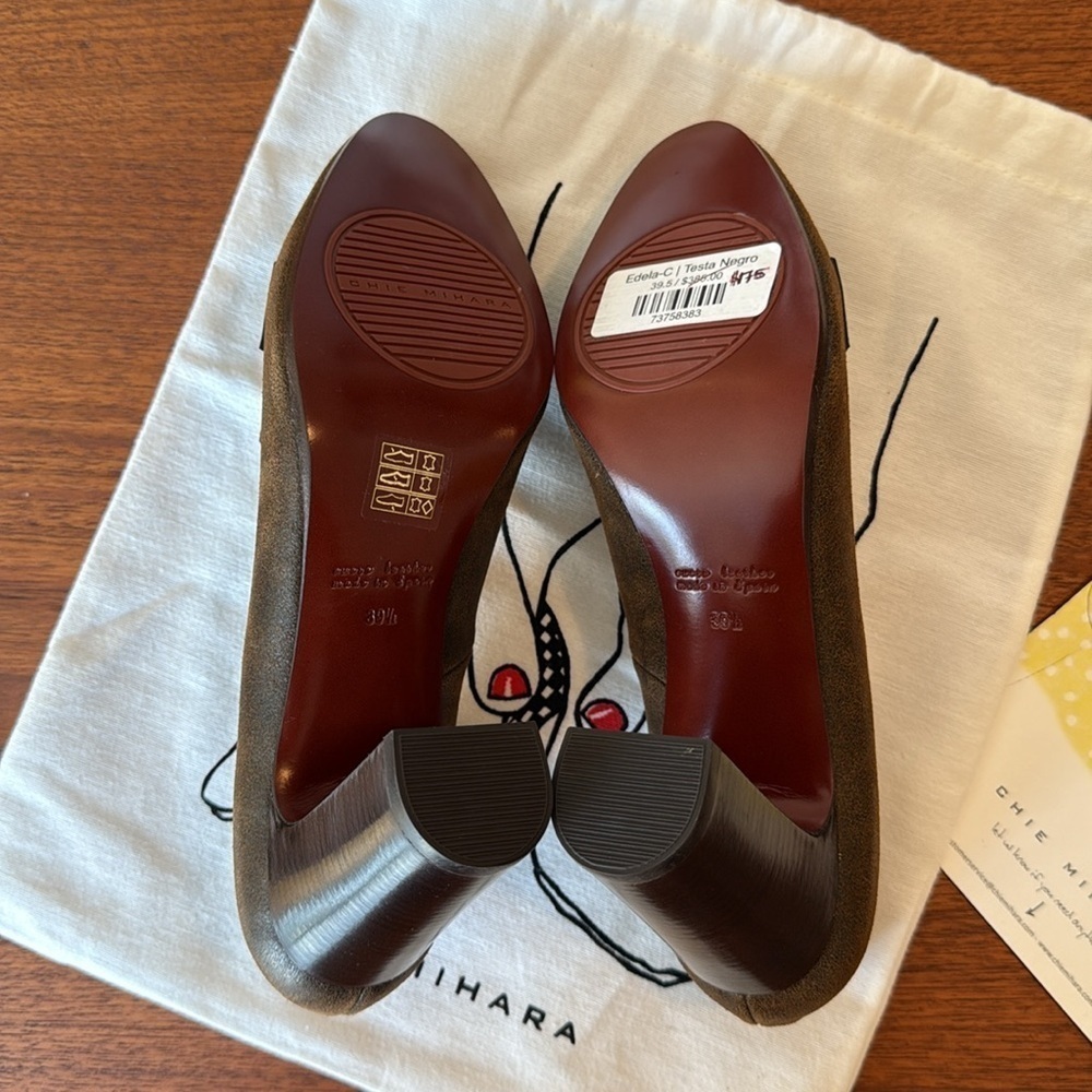 new Chie Mihara “Edela-C” Suede Mid-Heel Pumps in Size 9 - Picture 7 of 8